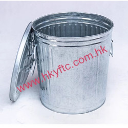 Galvanized Metal Trash Bin